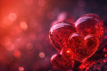 Poster - A collection of red hearts arranged neatly on a table. Perfect for expressing love and affection. Suitable for various occasions