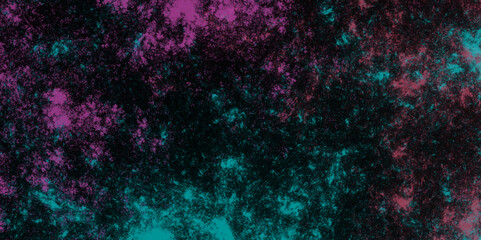 Star field background Aquamarine and pink dark red pink, teal and purple nebula universe. Cosmic neon light blue watercolor background aquarelle deep black Paper textured. Fantastic outer view space