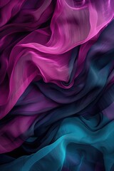 Poster - A detailed view of a fabric in shades of purple and blue. Suitable for various creative projects