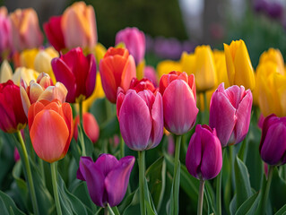 Wall Mural - beauty tulip flower vibrant colorful flora