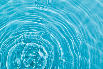 drops on water with circles on a blue background