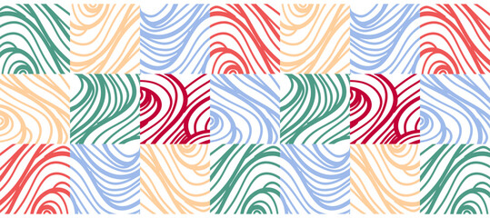 Wall Mural - abstract colorful ocean wavy curves pattern design background