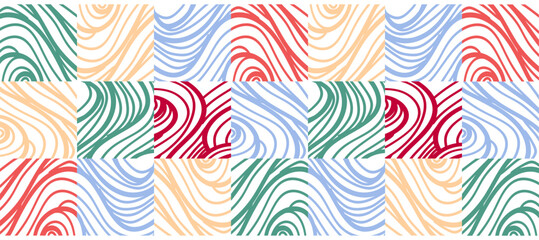 Sticker - abstract colorful ocean wavy curves pattern design background