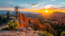 A Photo Of Bryce Canyon, With Otherworldly Hoodoos As The Background, During The Magical Glow Of Twilight