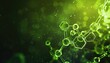 Abstract green molecules background, chemical compounds for pharmacy or medicine theme backdrop