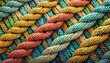 Colorful ropes and cords background