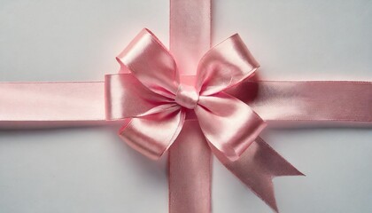 Canvas Print - pink christmas ribbon with a bow on a white background