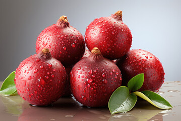 Wall Mural - Fresh organic pomegranates on the background