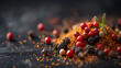 A photo of peppercorns, with a peppery kick as the background, during a gourmet cooking class