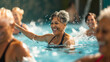 © tiagozr - Active senior women doing water aerobics