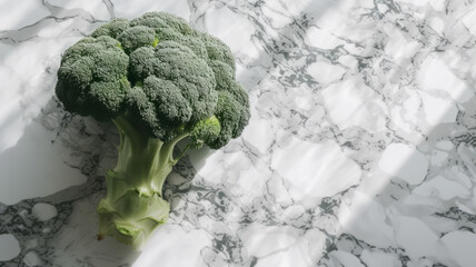 Wall Mural - Broccoli on a marble countertop