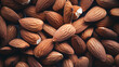 Close up of a pile of almonds