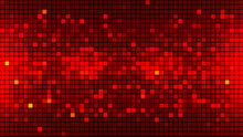 Abstract Background Of Red Squares. Small Squares Of Computer Mosaic. Simple Abstract Graphic Gradient Background. 3D Rendering.