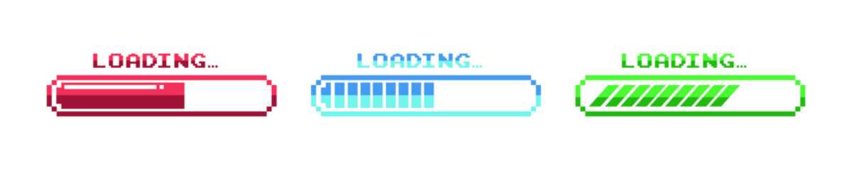 Poster - Pixel art 8-bit loading bar concept	