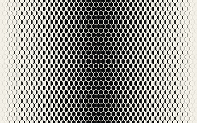 Fototapete - Hexagon Vector Abstract Geometric Technology Background. Halftone Hex Retro Simple Pattern. Minimal Style Dynamic Tech Wallpaper