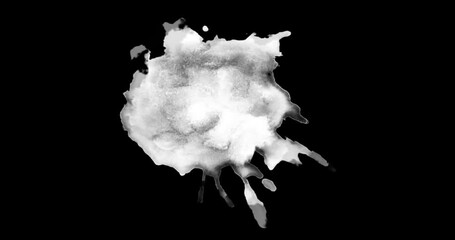 Wall Mural - abstract paint brush stroke shape white ink splattering flowing and washing on chroma key green scre