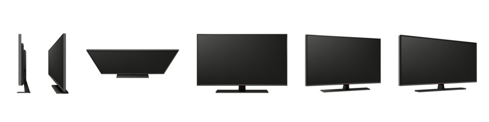 smart tv. television plasma screen. realistic monitor view angles. 3d led 4k electronic or black lcd