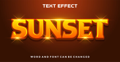 Wall Mural - Sunset editable text effect