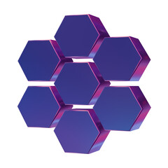 Poster - Beautiful abstract illustrations Blue Hive symbol icons