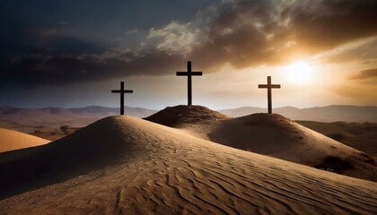 Wall Mural - The Three Crosses Of Good Friday. 