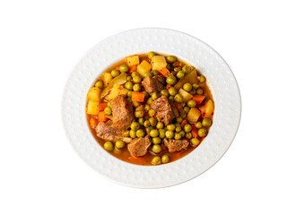 Wall Mural - Turkish Food Meaty Green Pea Stew - Stewed Meat Etli Bezelye.