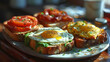 Egg and tomatoes on toast