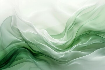 Poster - abstract wave background with green and white curves creates a modern graphic design pattern, perfec