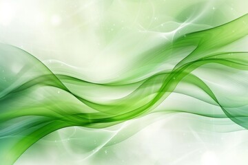 Poster - abstract wave background with green and white curves creates a modern graphic design pattern, perfec