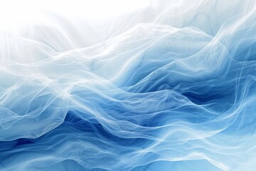 Poster - Transform your space with a modern and futuristic abstract background featuring flowing blue and white waves. This graphic design adds a touch of smooth motion and style to any presentation or banner.