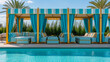 © KEA - Elegant beach pool in a luxury hotel with poolside cabana outdoor seating