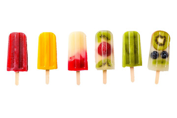 Poster - Set colorful fruit popsicles