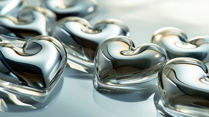 love background made of silver metal