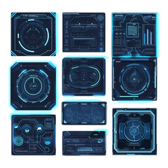 Fototapete - Sci Fi Technology background with HUD dashboard interface