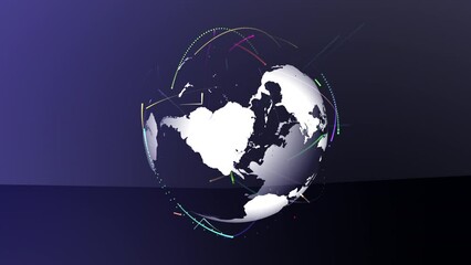 Wall Mural - Planet earth globe maps world animation