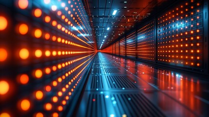Fototapete - Data center rendered with artificial intelligence