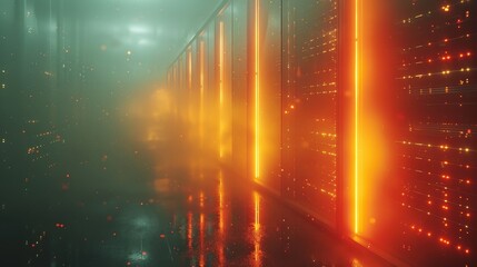 Fototapete - An AI rendering of a computer data center