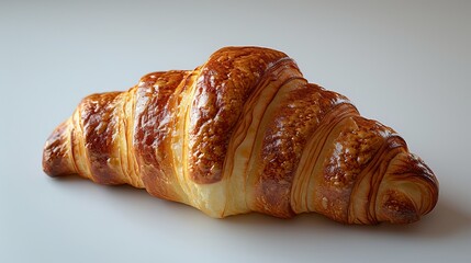 Poster - Close-up of one croissant on a white background.