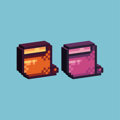 Poster - Isometric Pixel art 3d of paper roll icon for items asset. Paper scroll icon on pixelated style.8bits perfect for game asset or design asset element for your game design asset.