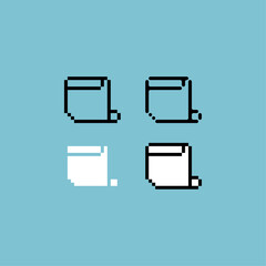 Poster - Pixel art outline sets icon of paper scroll logo variation color. Paper scroll icon on pixelated style. 8bits Illustration, perfect for design asset element your game ui. Simple pixel art icon asset.