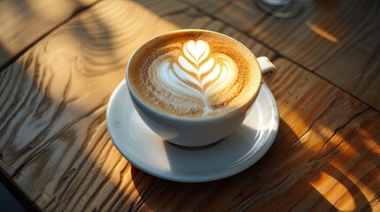 Wall Mural - Morning coffee latte. Generative AI