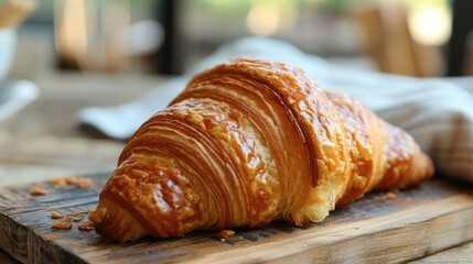 Poster - Served croissant. Generative AI