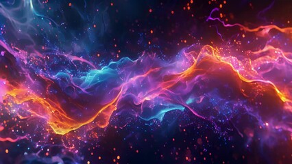 Wall Mural - a striking blend of metallic and electronic textures produces a radiant bline crackling with vibrant