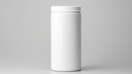 Poster - A white plastic bottle with a white lid. Can be used for various purposes