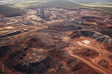 Poster - Aerial view of a large open pit. Perfect for industrial or mining concepts