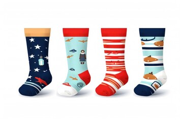 Aufkleber - Various designs on three pairs of socks. Versatile for different occasions and styles