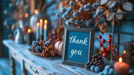 Wall Mural - Thank you! text thank you on abstract color background