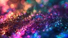 Glittery Background With Many Colorful Lights Including Shades Of Pink, Blue, Green And Orange. These Lights Create A Bokeh Effect, Filling The Frame With A Sense Of Celebration And Wonder.