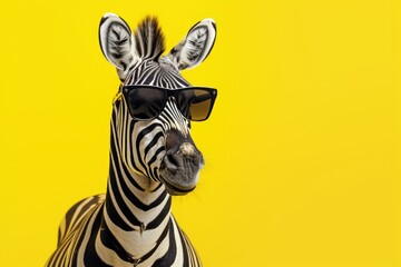 Aufkleber - Close up of a zebra wearing sunglasses. Perfect for adding a touch of fun to your designs