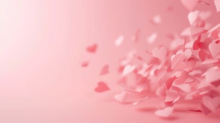 Poster - A beautiful image capturing a bunch of paper hearts flying in the air. Perfect for adding a touch of romance and love to any project or design