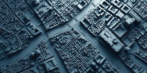 Poster - A bird's eye view of a cityscape filled with numerous tall buildings. Ideal for illustrating urban development or showcasing architectural achievements